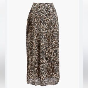 J Crew Pleated Midi Skirt In Print